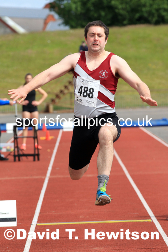 Senior mens triple jump, 2022 Northern Senior and Under-20 Champs., Wavertree Athletics Centre, Liverpool. Photo: David T. Hewitson/Sports for All Pics